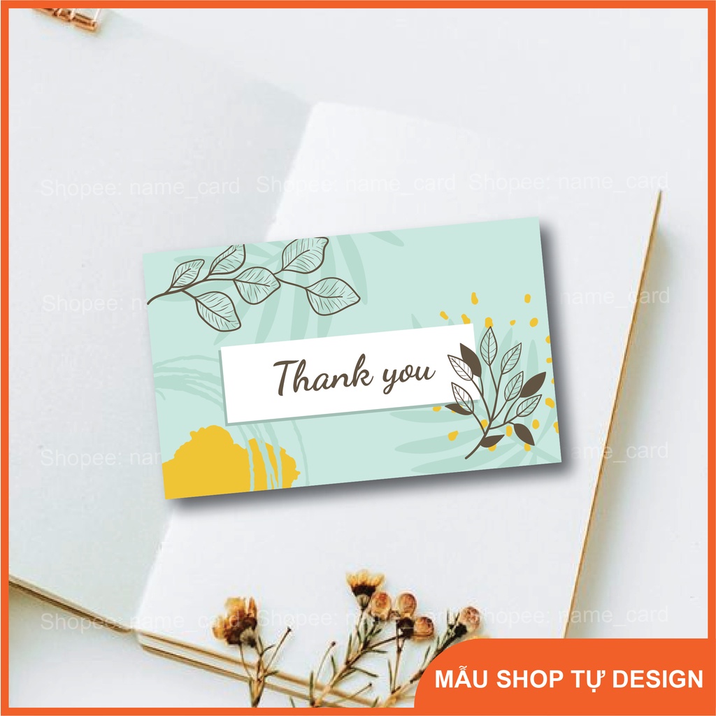 Thiệp cảm ơn khách hàng cho shop bán hàng, card visit in theo yêu cầu