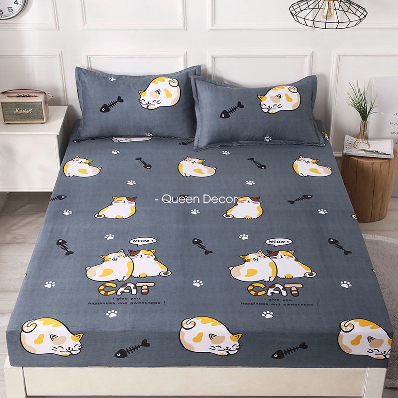 Ga Giường Nệm Cotton Poly M2 M6 M8, Drap Trải Giường Cute (Miễn Phí Bo Chun) - Queen Decor | BigBuy360 - bigbuy360.vn