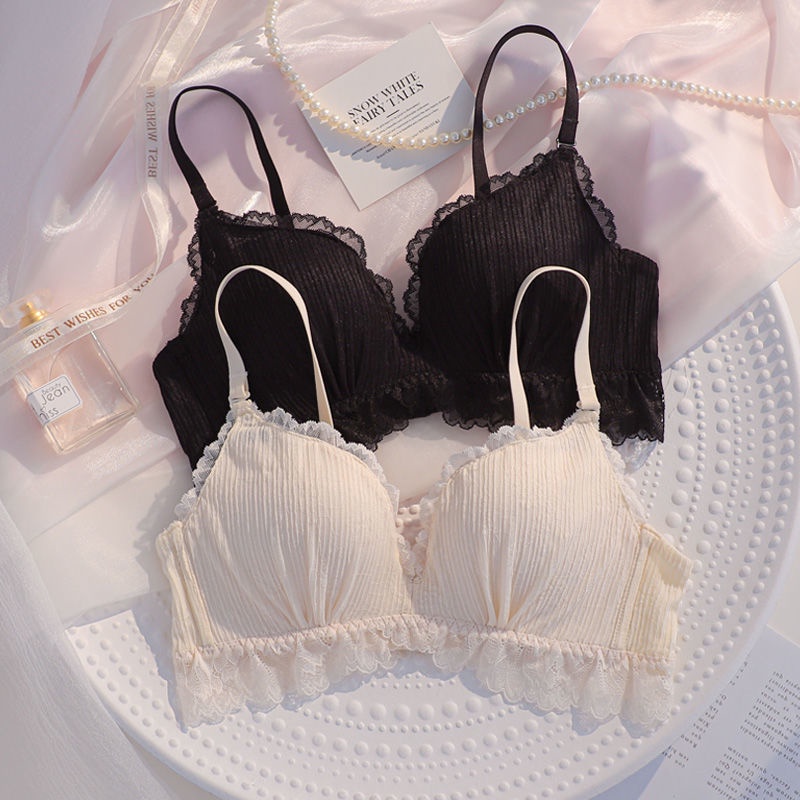 Set Đồ Lót Nâng Ngực Không Gọng Thép Phối Ren Quyến Rũ Cho Nữ