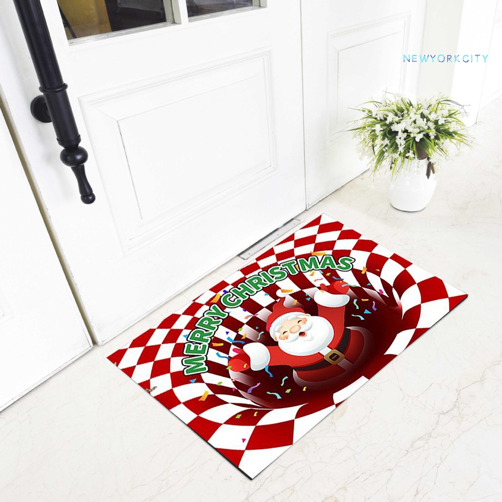 Thảm Lót Sàn Thấm Hút Nước Mạnh Họa Tiết Giáng Sinh Trang Trí Phòng Ngủ