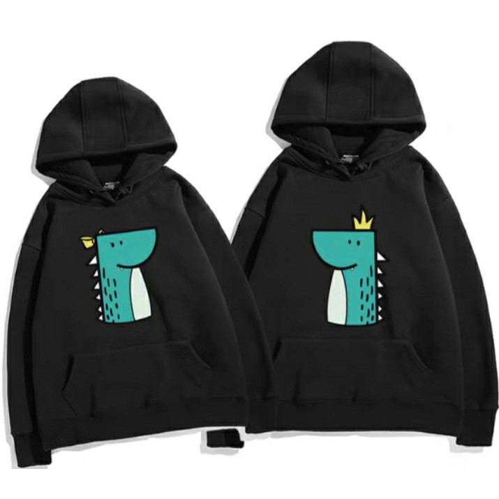 Áo hoodie đôi vua và hoàng hậu khủng long chất nỉ bông dày siêu ấm, cho các bạn đi học, dạo phố, hẹn hò, du lịch.