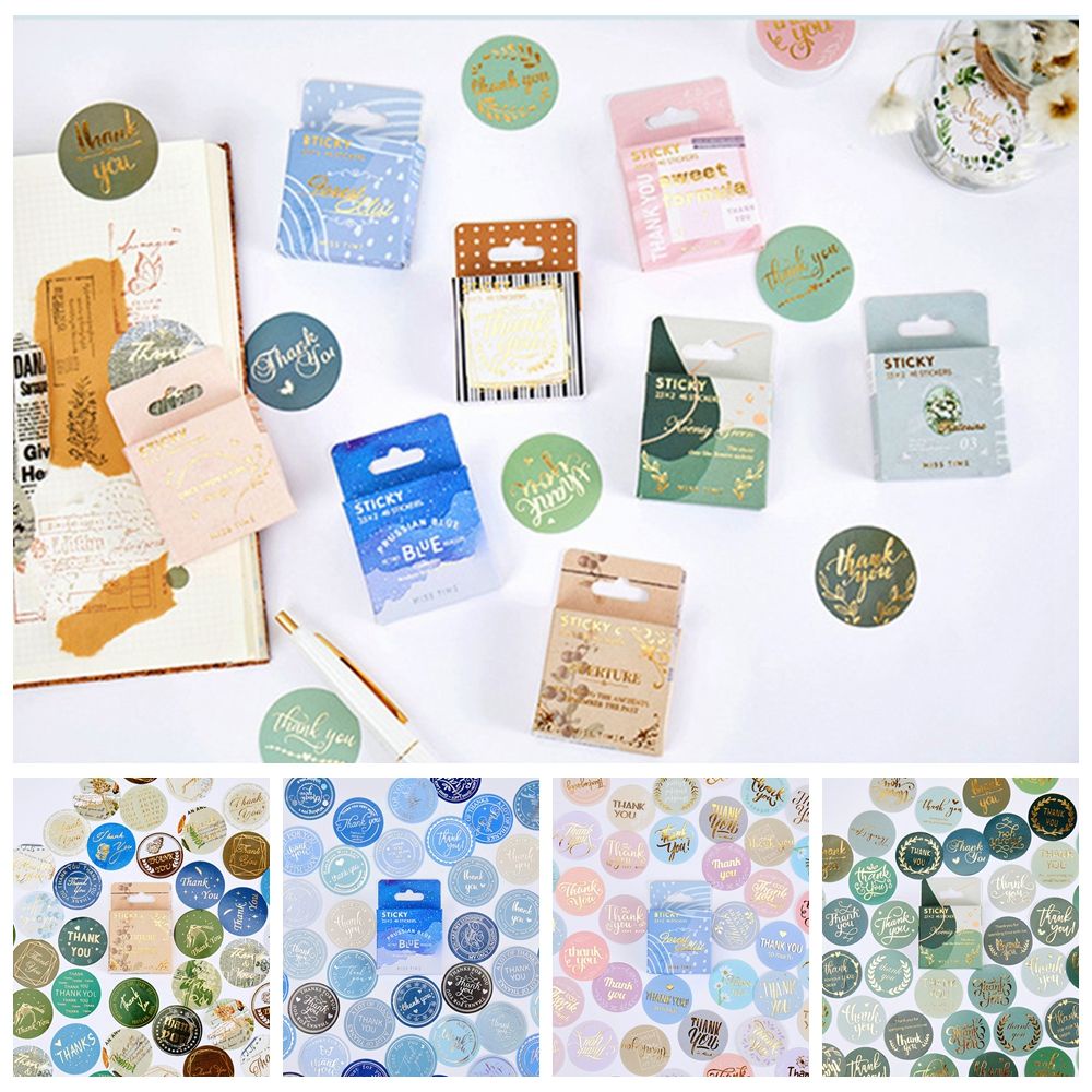 Set 46 Miếng Dán Chữ Thank You Trang Trí Sổ Tay / Nhật Ký / Bì Thư Độc Đáo