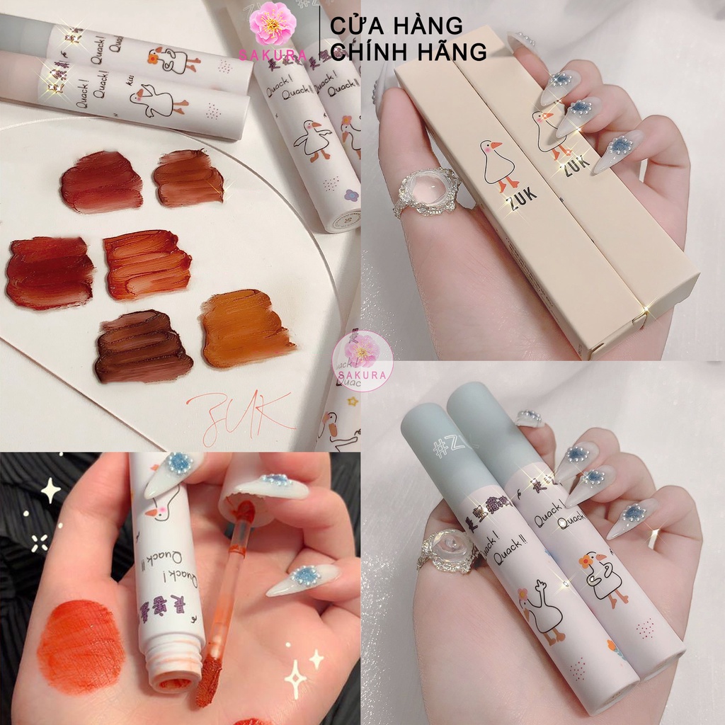 Son tint kem lì môi zuk dưỡng ẩm nhung mịn mềm lâu trôi cao cấp nội địa trung SAKURA