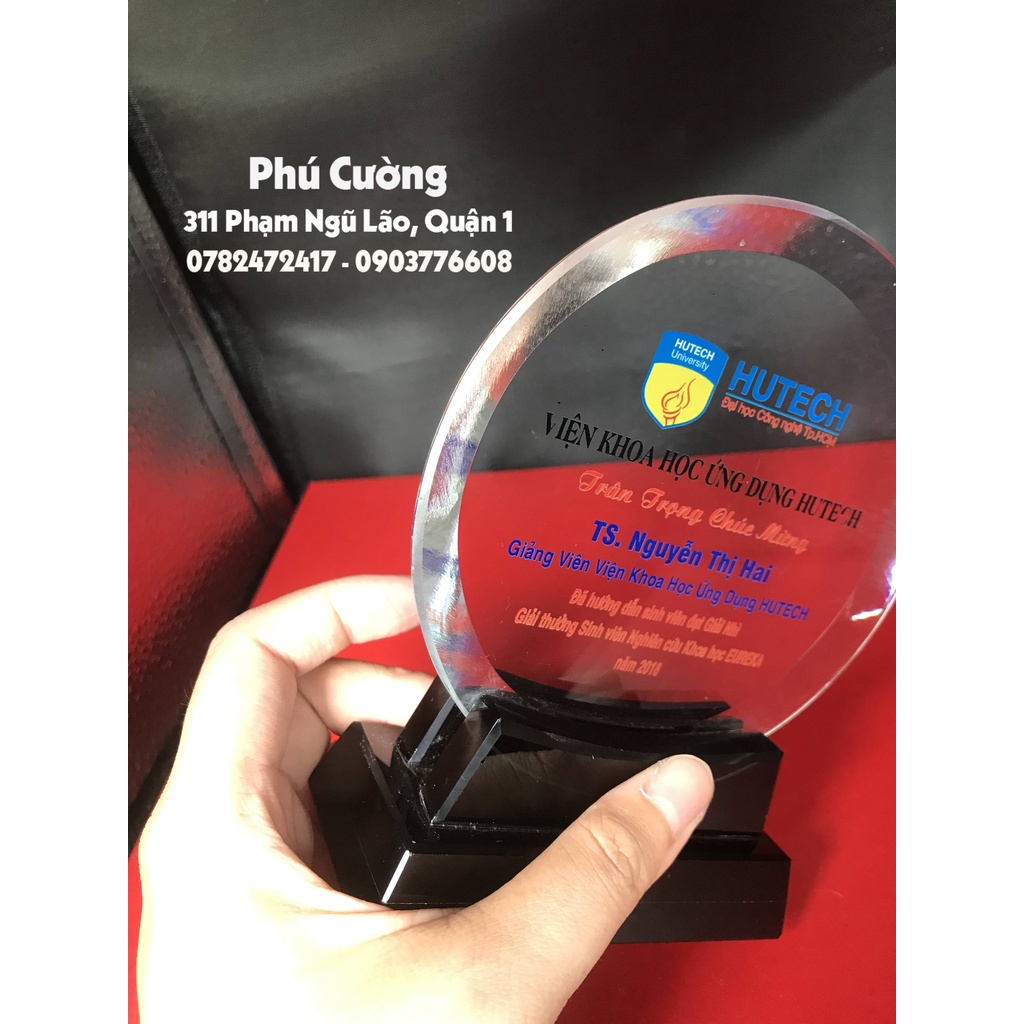 Kỷ niệm chương - Pha lê - Hình tròn mã 03