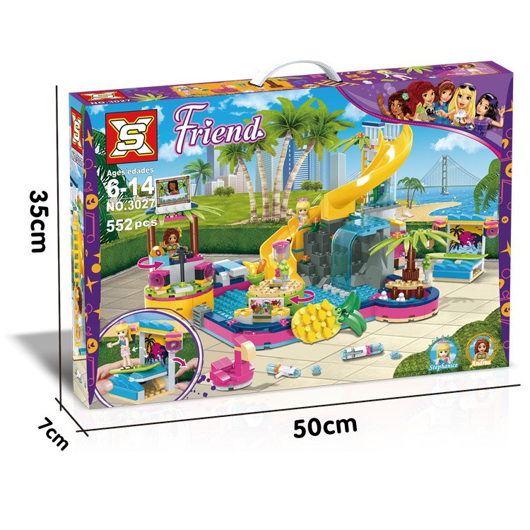 Lego Friends SX 3027 🏄 552 Mảnh Ghép 🚴 Bộ Lego Xếp Hình Biệt Thự Của Stephance & Andrea