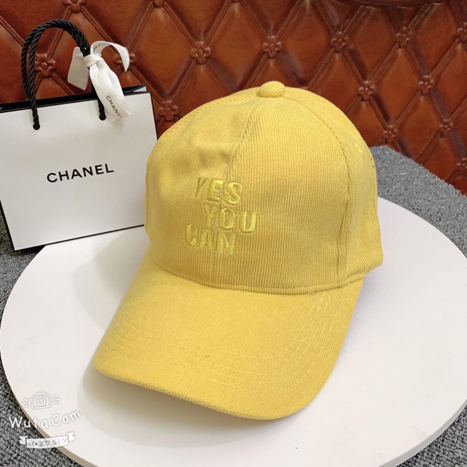 Mũ lưỡi trai thêu YES YOU CAN chất nhung gân thoáng mát thời trang nam nữ kiểu dáng unisex hottrend 2021