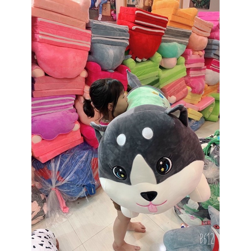 Mẻo Husky bông✨Freeship✨Chó bông mắt sao chất vải lông nhung mềm mịn co dãn 4 chiều