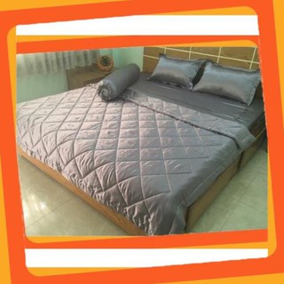 [Xả kho] Chăn ga gối phi lụa_L19 (xám ghi)
