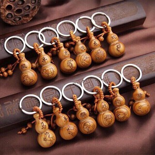 Móc khóa gỗ hình hồ lô khắc con giáp