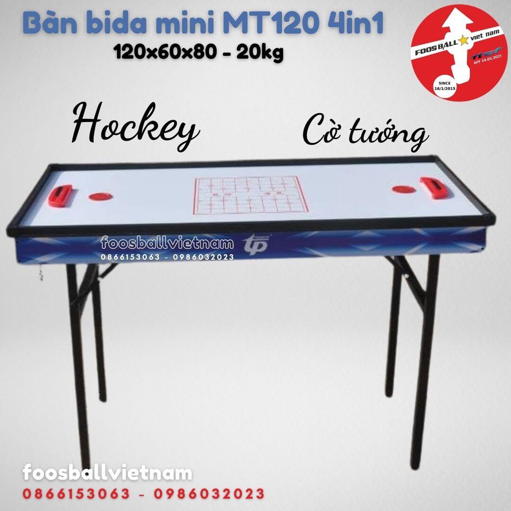 [Bàn bida mini 4in1] giá rẻ gập chân bằng sắt: Bi-a mini +  bóng bàn + hockey + bắn bi nhập khẩu đa chức năng