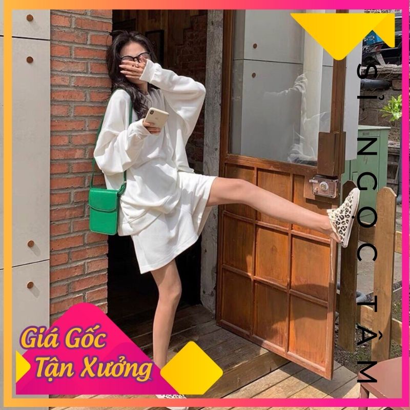Set Bộ Đồ Nữ - Áo Dài Tay Mix Quần Short Trơn Màu Basic - Phong cách ullzang thu đông - Sỉ Ngoc Tâm