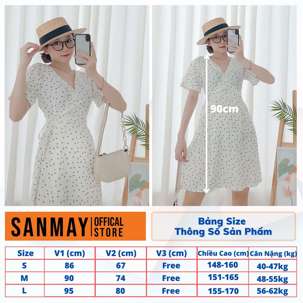 Váy Ngắn Công Sở SANMAY Đầm Hoa Nhí Vintage thiết kế liền nữ Hàn Quốc trẻ trung đi dự tiệc cưới, đi chơi đẹp VD033 | BigBuy360 - bigbuy360.vn