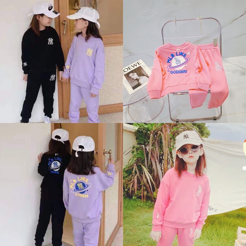 Bộ bé gái thu đông chất cotton LA NY