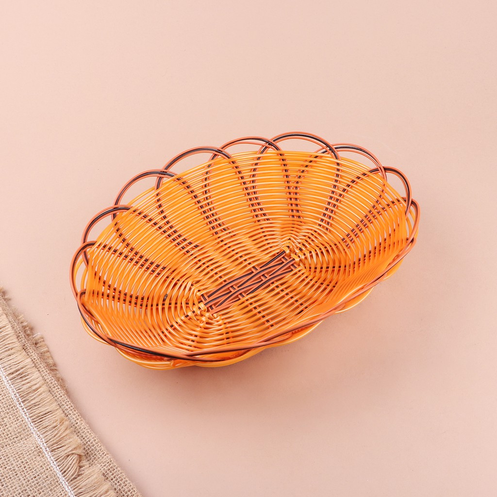Rổ nhựa mây đựng rau củ quả và trái cây Bam House dạng oval kích thước lớn cao cấp RM02 – Gia dụng bếp