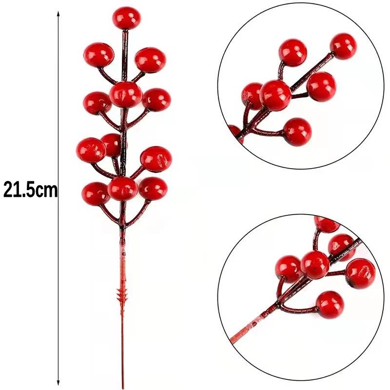 Nhánh Berry Đỏ Giả Dùng Trang Trí Giáng Sinh