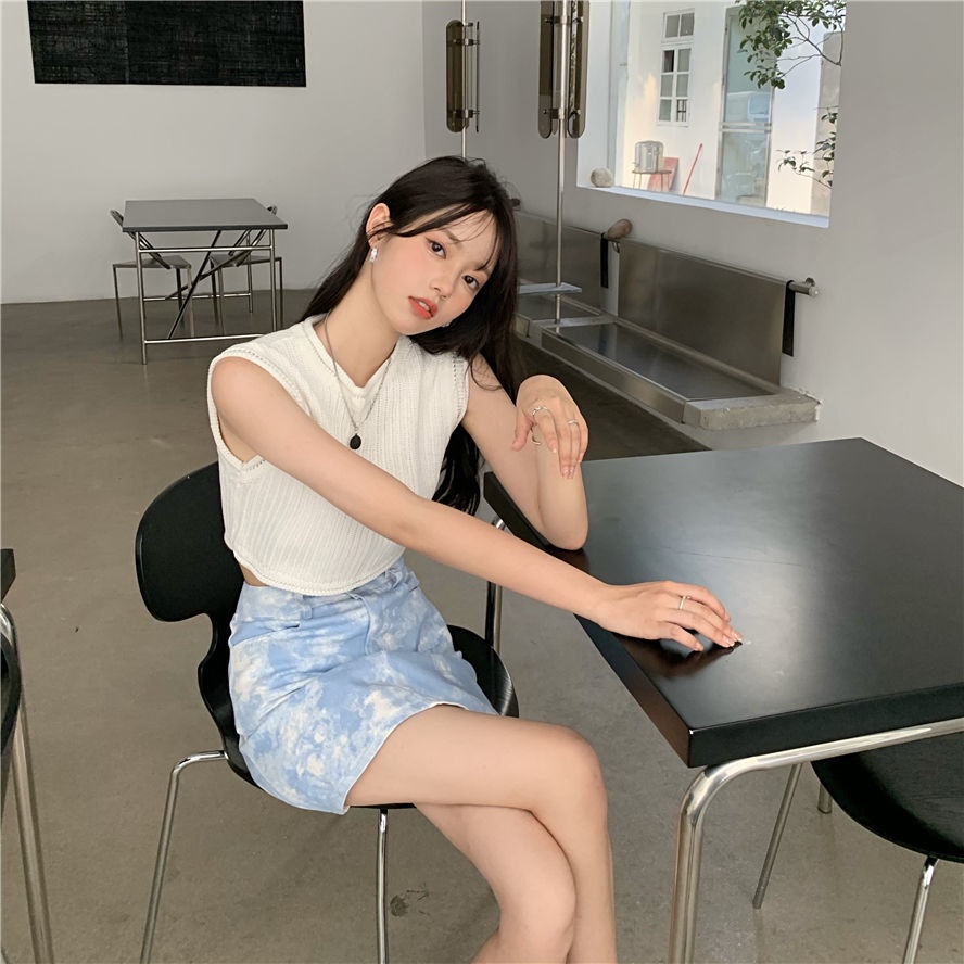 Áo Len Không Tay Dáng Rộng Lưng Cao Thiết Kế Mới Thời Trang Dành Cho Mùa Xuân