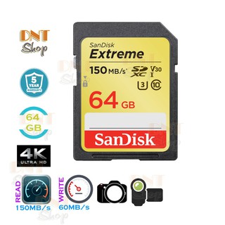 Thẻ nhớ SDXC SanDisk Extreme 64GB UHS-I U3 V30 150MB s SDSDXV6-064G-GNCIN