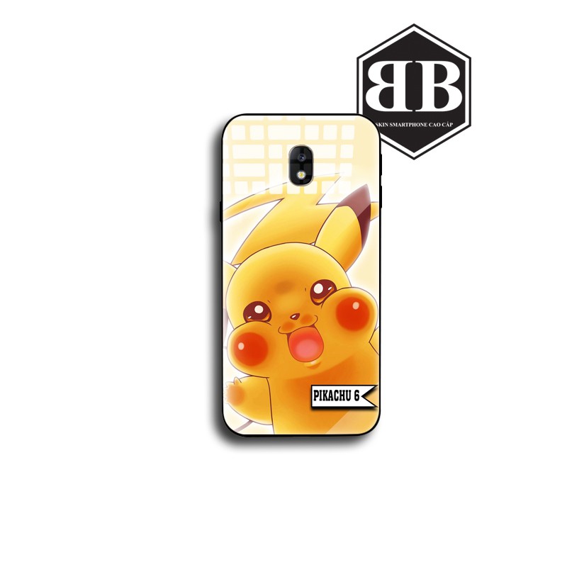 Ốp lưng kính cường lực SAMSUNG J7 PRO / J7 PRIME / J7 2016 J710 / J7 PLUS / J7 2015 J700 hình pikachu cá tính
