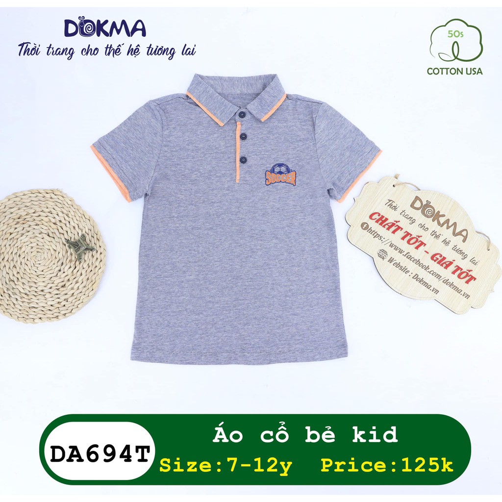 (7-12Y) Áo polo vải cotton cho bé - DOKMA
