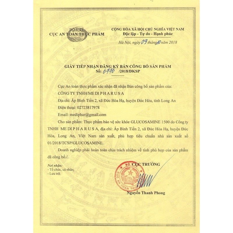 Glucosamin 1500 Chondroitin plus vitamin D3 Mediphar USA - Hộp 100 viên