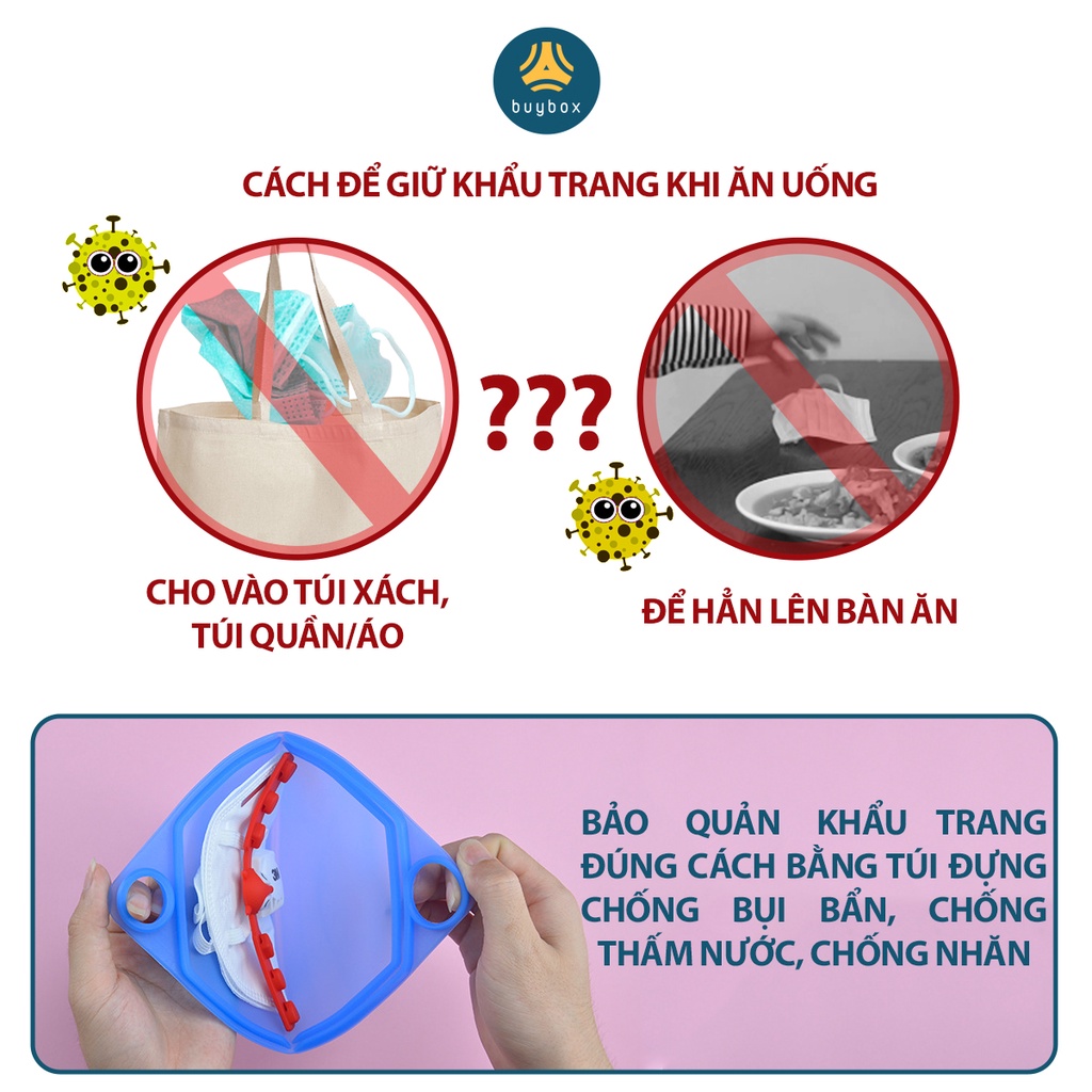 Túi Silicone dùng bảo quản khẩu trang N95 có tác dụng chống nước, tránh bụi và giữ nếp cho khẩu trang - BuyBox - BBPK203