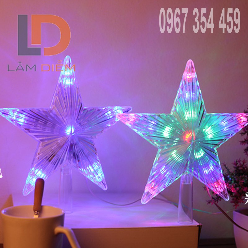 Đèn led ngôi sao gắn đỉnh cây thông sd
