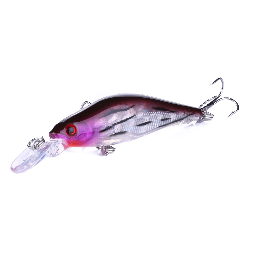 HENGJIA 1pcs 8cm/6.3g Minnow Crankbait Bơi câu cá mồi Fishing Lure Artificial Hard Fishing Baits Outdoor Tackle