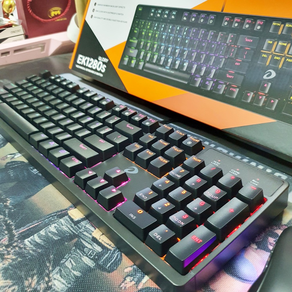 Combo GEAR Cao Cấp Dareu Bàn phím Cơ EK1280s  + Chuột Gaming EM908 - Led RGB + Tặng Bàn Di 30*70*3ly - PK GIÁ GỐC