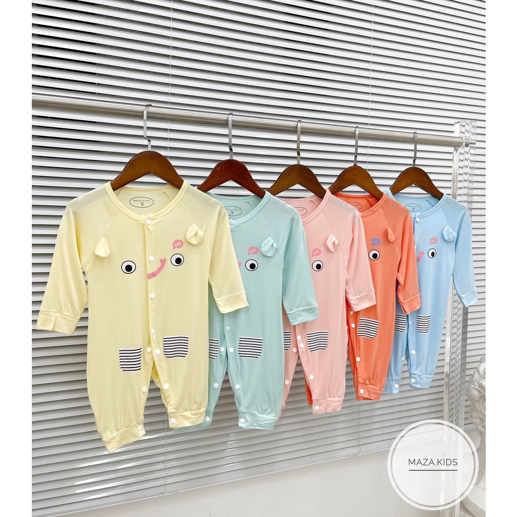 Bodysuit bé trai, body dài tay cho bé chất liệu thun lạnh 3-12kg