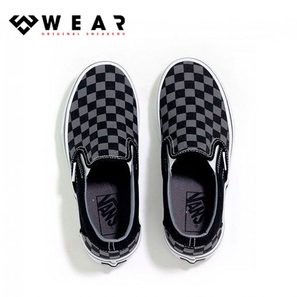 Giày Sneaker Unisex Vans Slip-On Black/Pewter Checkerboard - VN000EYEBPJ