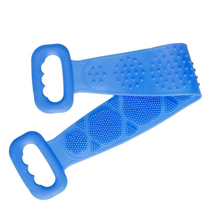 Dây tắm chà lưng silicon 2 mặt - Dây chà lưng, kỳ cọ, massage, tẩy da chết khi tắm 2 mặt gai.DT01