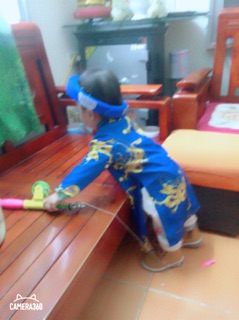 Áo dài kèm khăn xếp cho bé