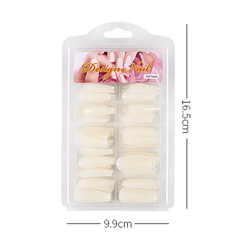 [Hàng mới về] Bộ 100 Móng Tay Giả Bằng Acrylic Trong Suốt Dùng Để Nối Dài Móng Tay Diy