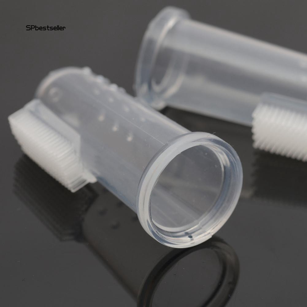 Set 2 bàn chải silicon làm sạch răng cho thú cưng