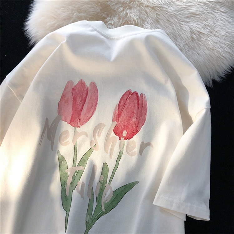 NRVP Áo Thun Mùa Hè Tay Cộc Oversize In Họa Tiết Phong Cách Hàn Quốc Cho Nam / Nữ