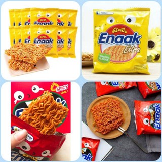 Combo 2 hộp mì ăn sống Snack Enaak vị gà/cay Spicy (1vàng/1đỏ)