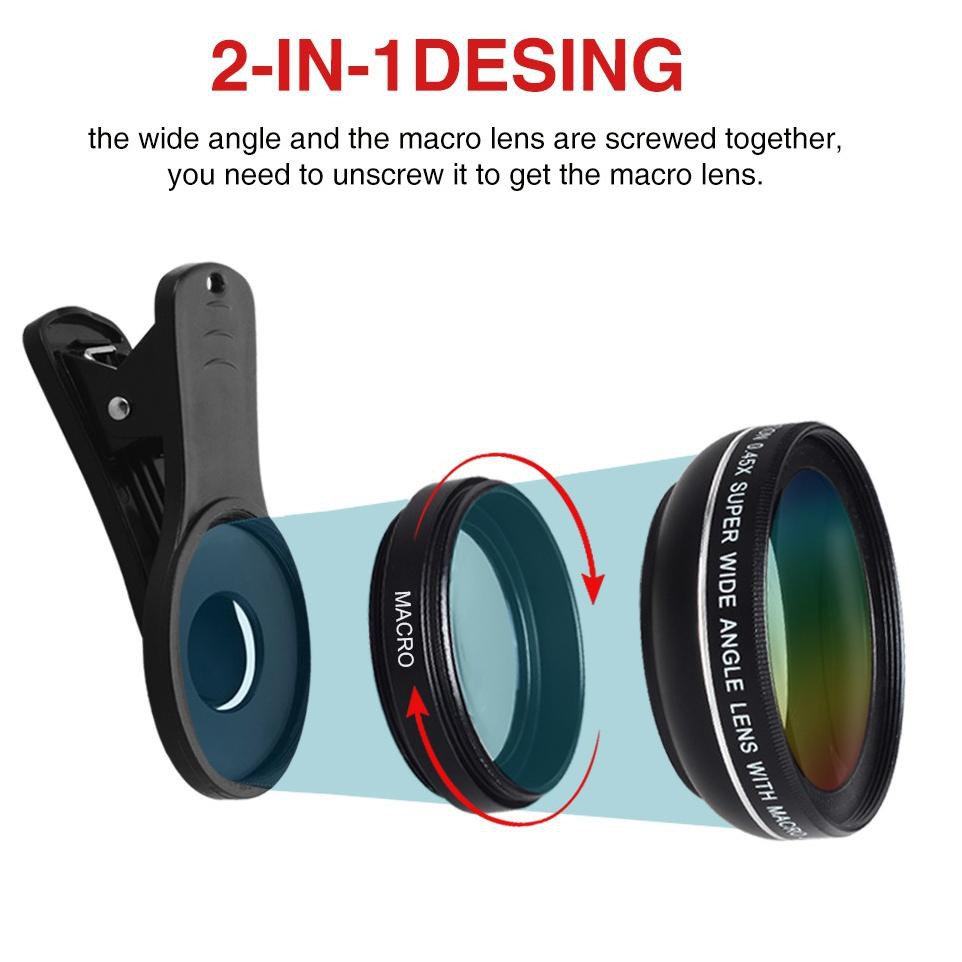 Ống Kính Macro Hd 2 Trong 1 37mm 0.45x 49uv 33 Cho Điện Thoại | BigBuy360 - bigbuy360.vn