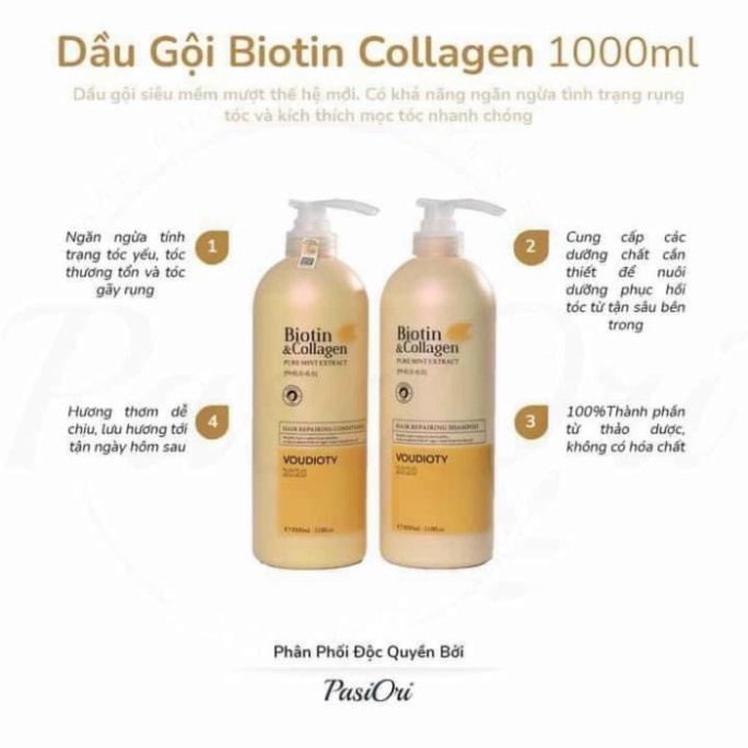 Dầu Gội xả (cặp) collagen & Biotin XANH LÁ, XANH DƯƠNG, VÀNG, TRẮNG Kiềm Dầu phục hồi hư tổn ,khô xơ, chống rụng mới