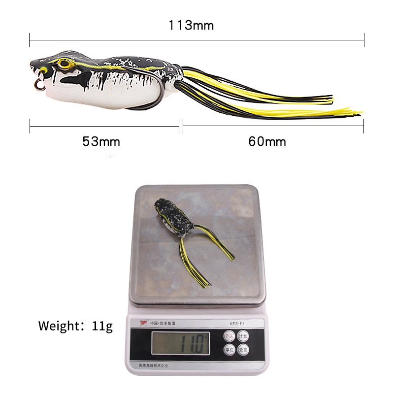 Mồi Câu Cá Giả Hình Ếch 11g 5.3cm Mềm