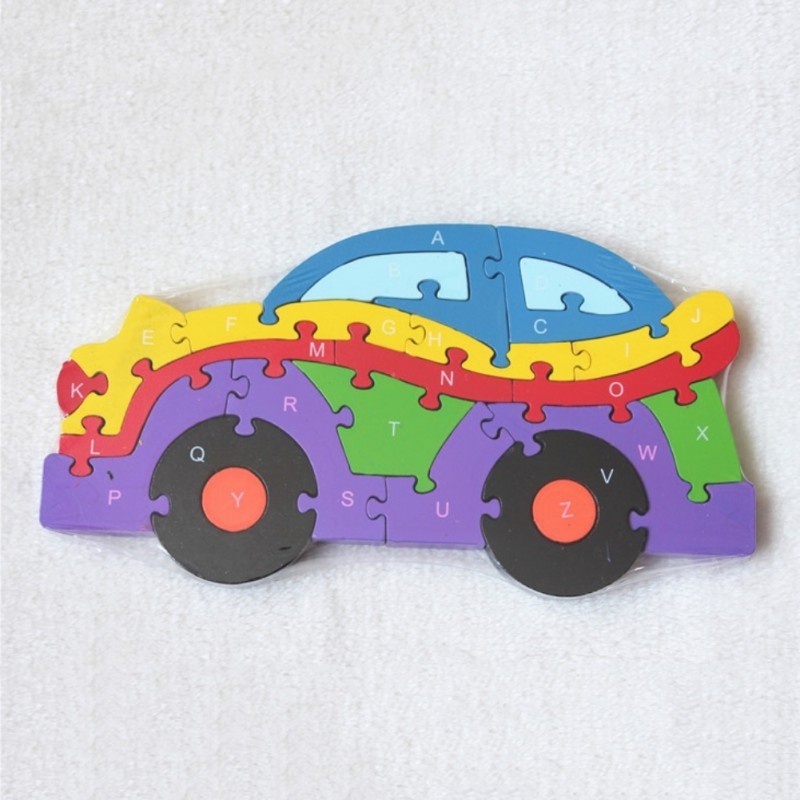 BOBORA 3D Children's Car Assembled Building Wooden Educational Toys