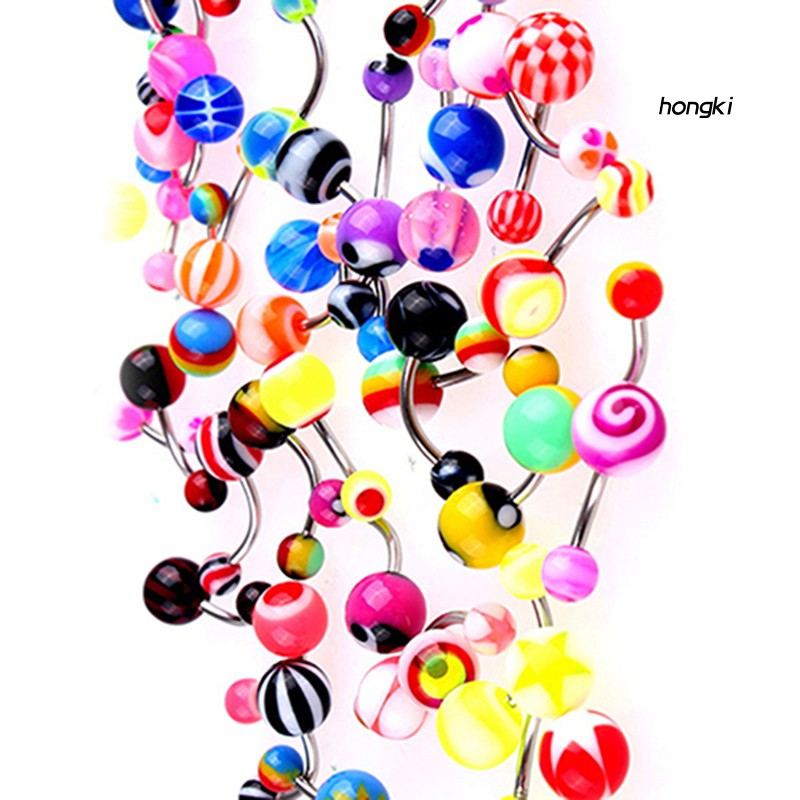 (Hàng Mới Về) Set 30 Khuyên Rốn Nhiều Màu Sắc Quyến Rũ