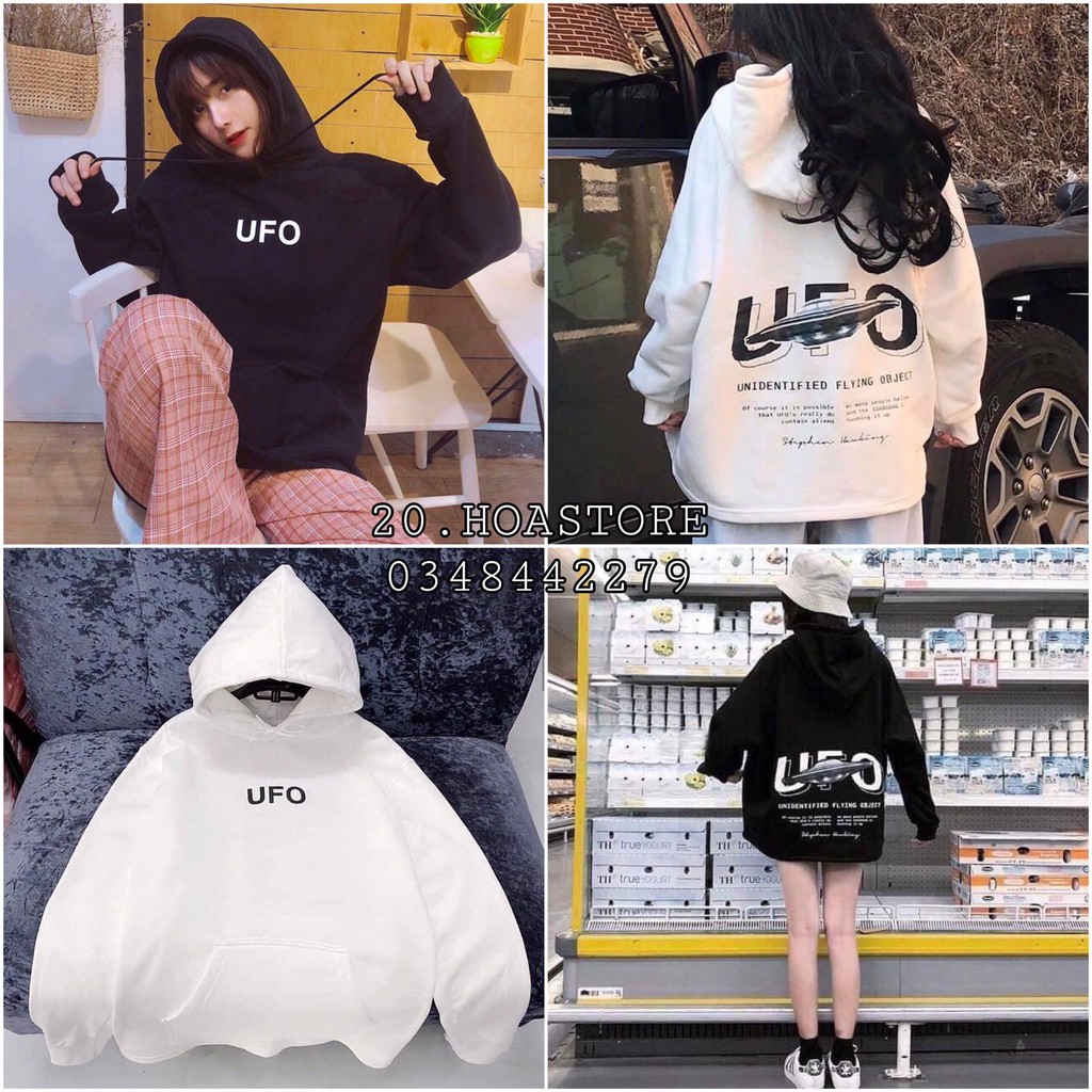 ÁO KHOÁC HOODIE NỈ NGOẠI chui UFO dây kéo UNISEX - ÁO NỈ MŨ UFO TRẮNG ĐEN IN VŨ TRỤ HOT | BigBuy360 - bigbuy360.vn