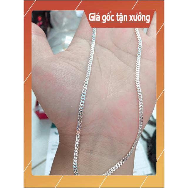 FREE SHIP Dây chuyền họng đơn bạc ta phay sáng đẹp cho bé