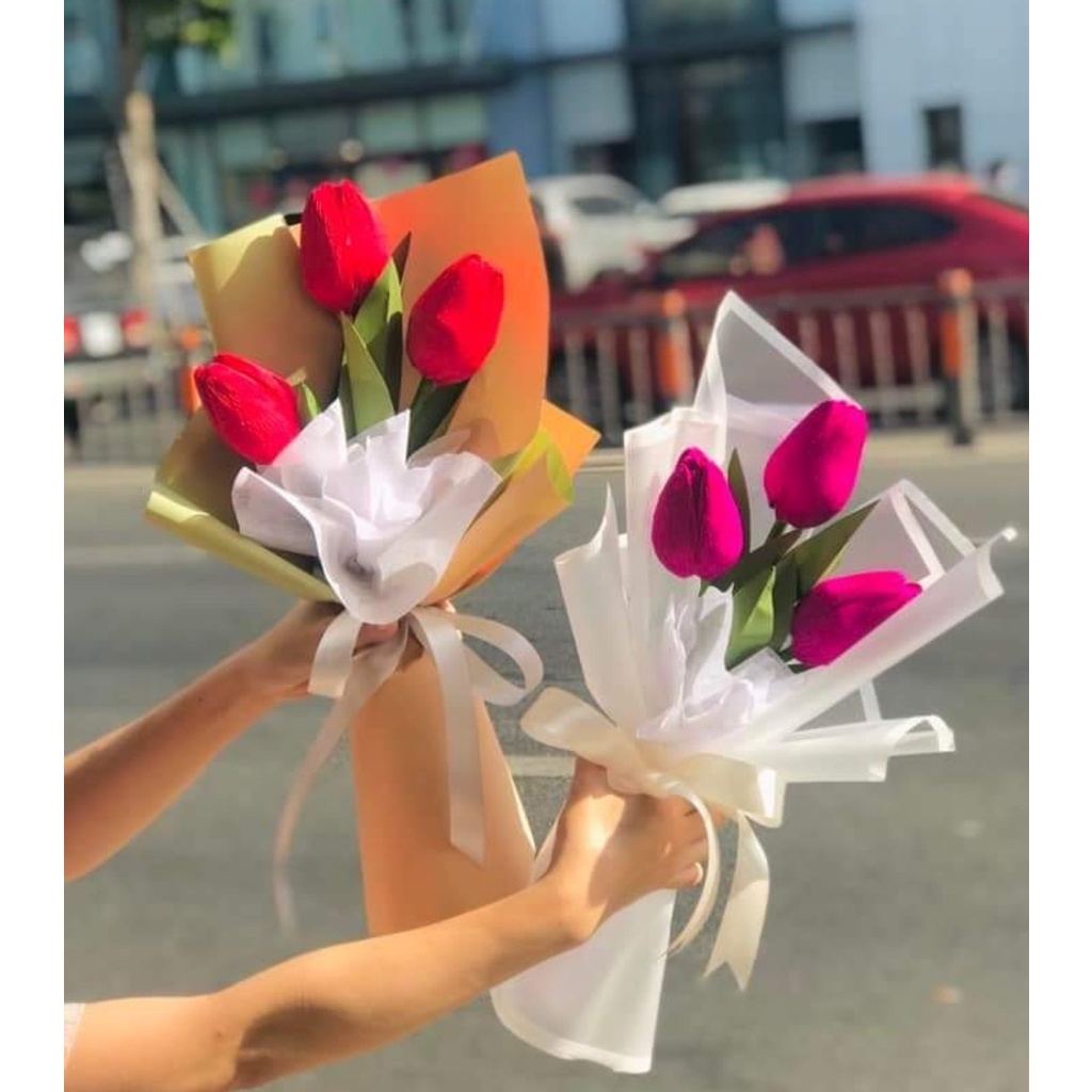 Bó hoa tulip giả quà tặng cực xinh