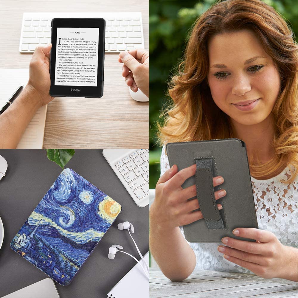 Bao Da Máy Đọc Sách PU Từ Tính Siêu Nhẹ Có Dây Đeo Tay Cho Amazon Kindle Paperwhite 11th M2L3EK / M2L4EK 2021