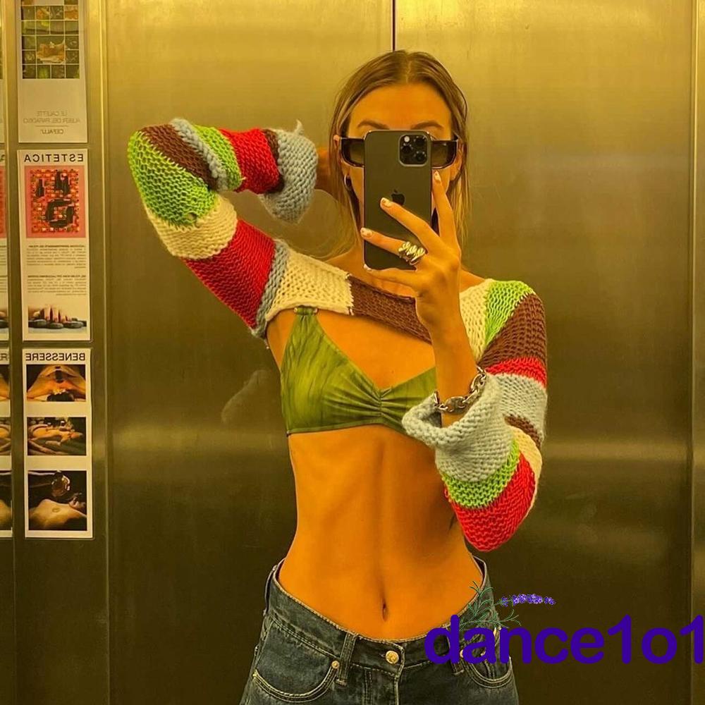 Áo Dệt Kim Tay Dài Cổ Tròn Thời Trang Xuân Hè Cho Nữ (1O1 Tuổi)