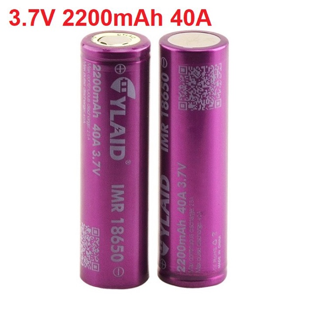 PIN SẠC ĐIỆN CYLAID TÍM 18650 2200MAH 40A 3,7V