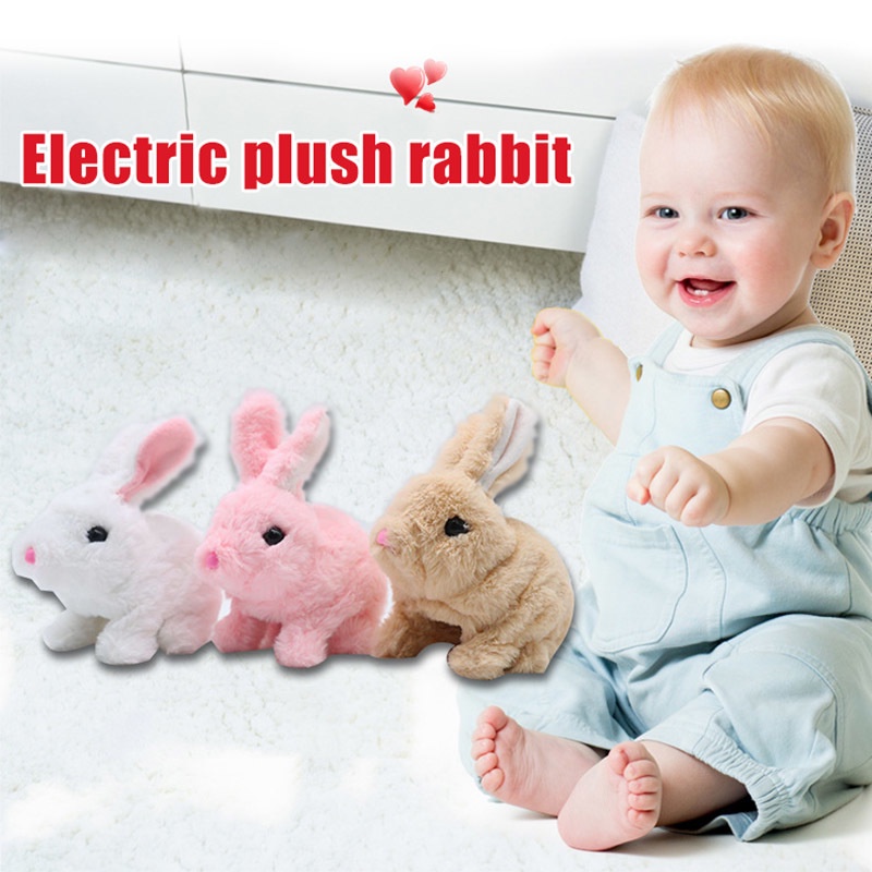 Đồ Chơi Thỏ Nhồi Bông Biết Nhảy Chạy Bằng Pin Dễ Thương Dành Cho Trẻ Em Và Người Lớn