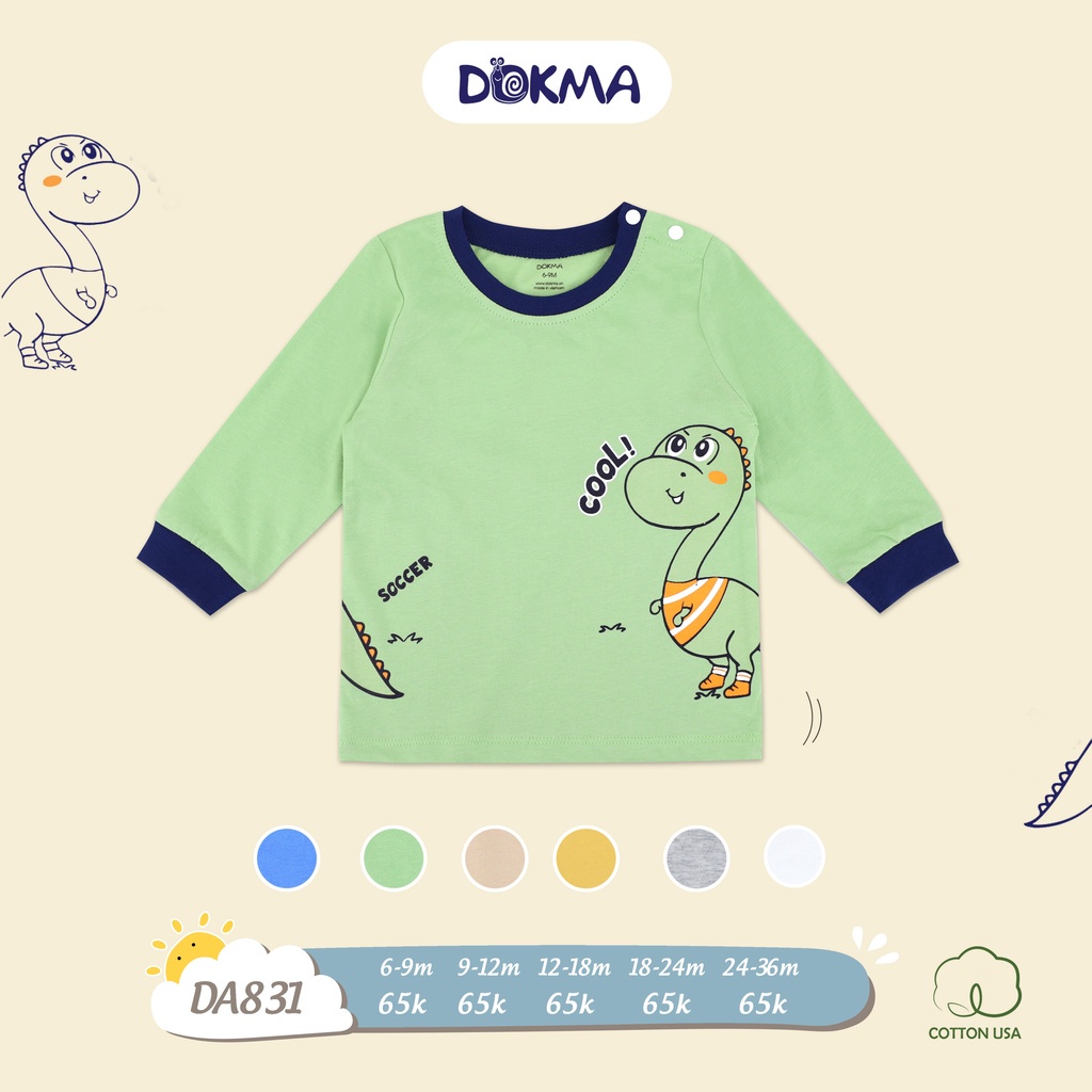 Dokma - Áo dài tay BT chất cotton cao cấp 9-36m DA831