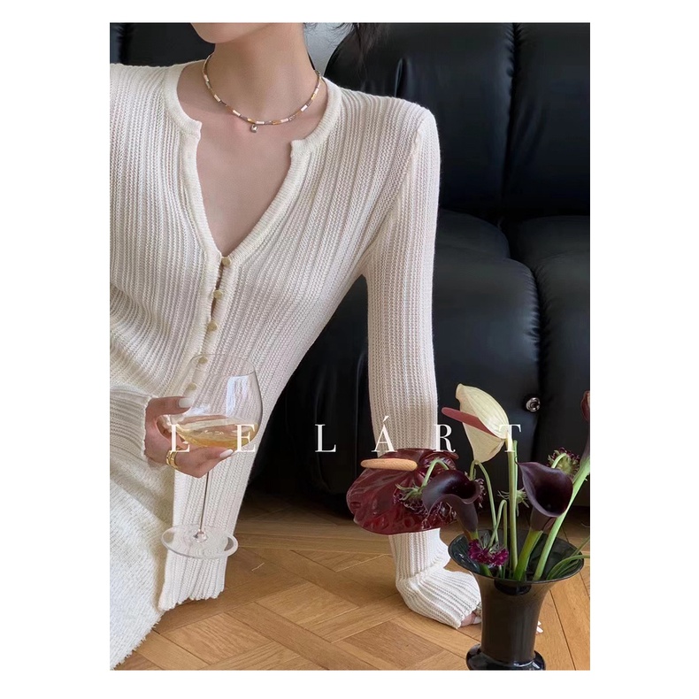 QKOOLE Áo khoác cardigan  dệt kim thiết kế quyến rũ thời trang cho nữ